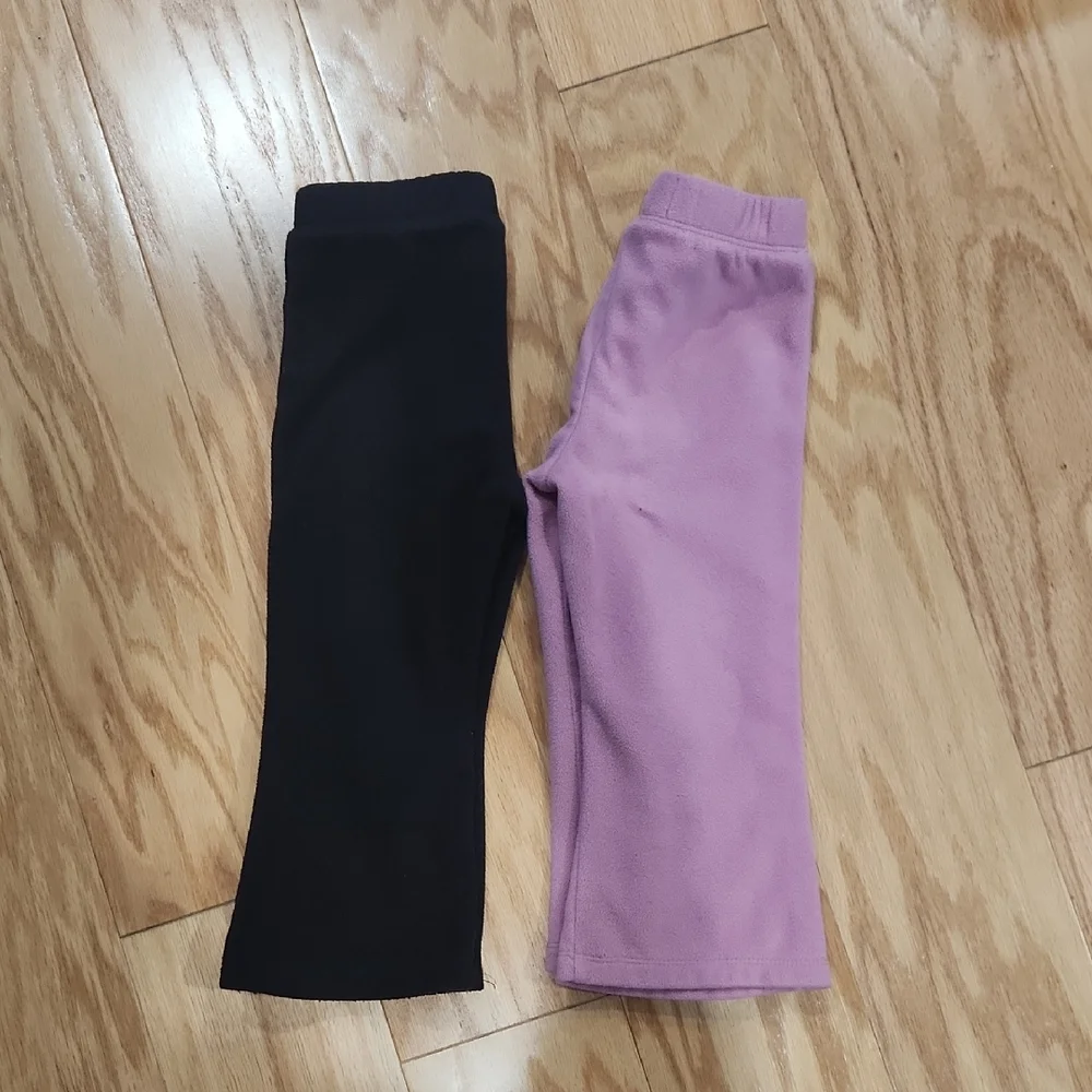 The Children's Place Black and Mauve Flare Sweatpants 2T